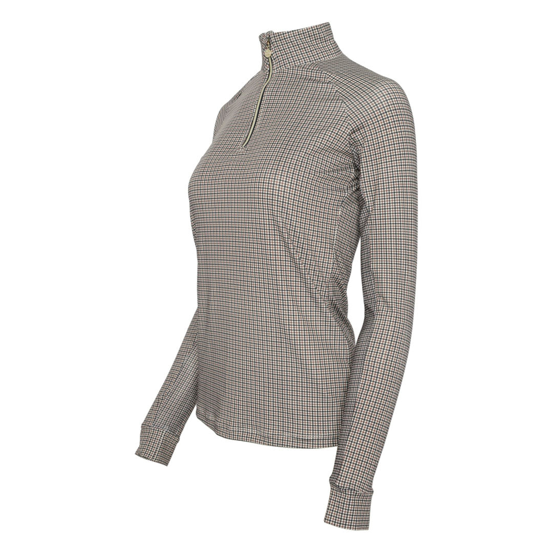 Dapplebay Bay Houndstooth 1/4 Zip Riding Top