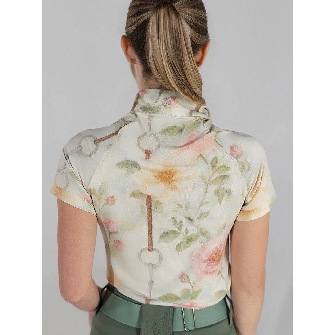 Dapplebay Vintage Floral 1/4 Zip SS Riding Top
