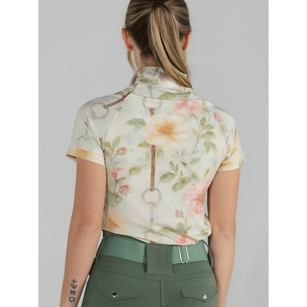 Dapplebay Vintage Floral 1/4 Zip SS Riding Top