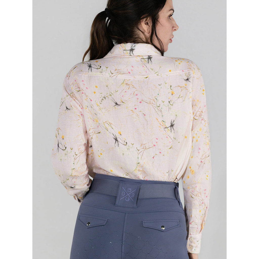 Dapplebay Dragonfly Meadow Breezy Button Up Top-Light Pink