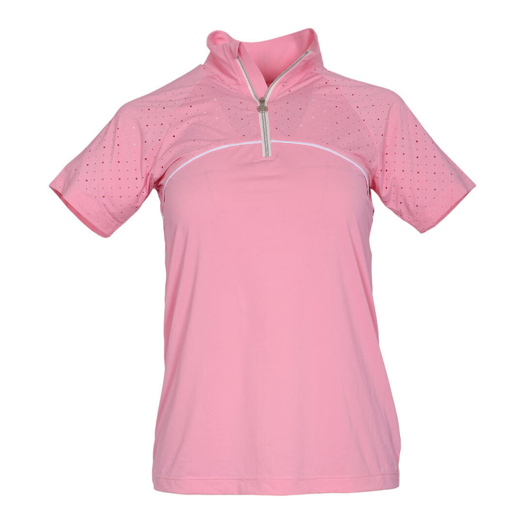 Dapplebay Lady 1/4 Zip Aircut SS Riding Top-Ballet Pink