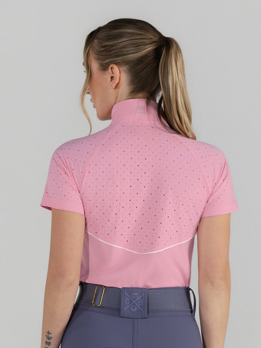 Dapplebay Lady 1/4 Zip Aircut SS Riding Top-Ballet Pink