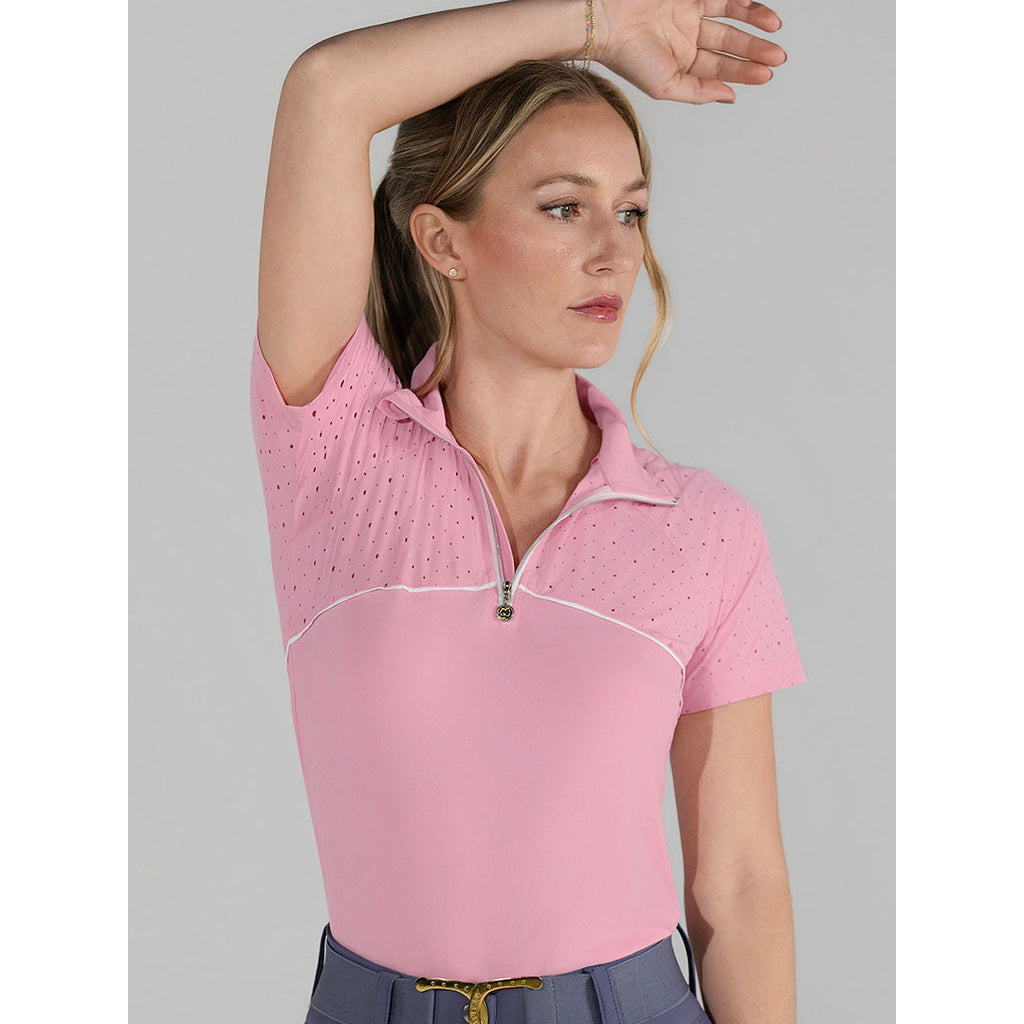 Dapplebay Lady 1/4 Zip Aircut SS Riding Top-Ballet Pink