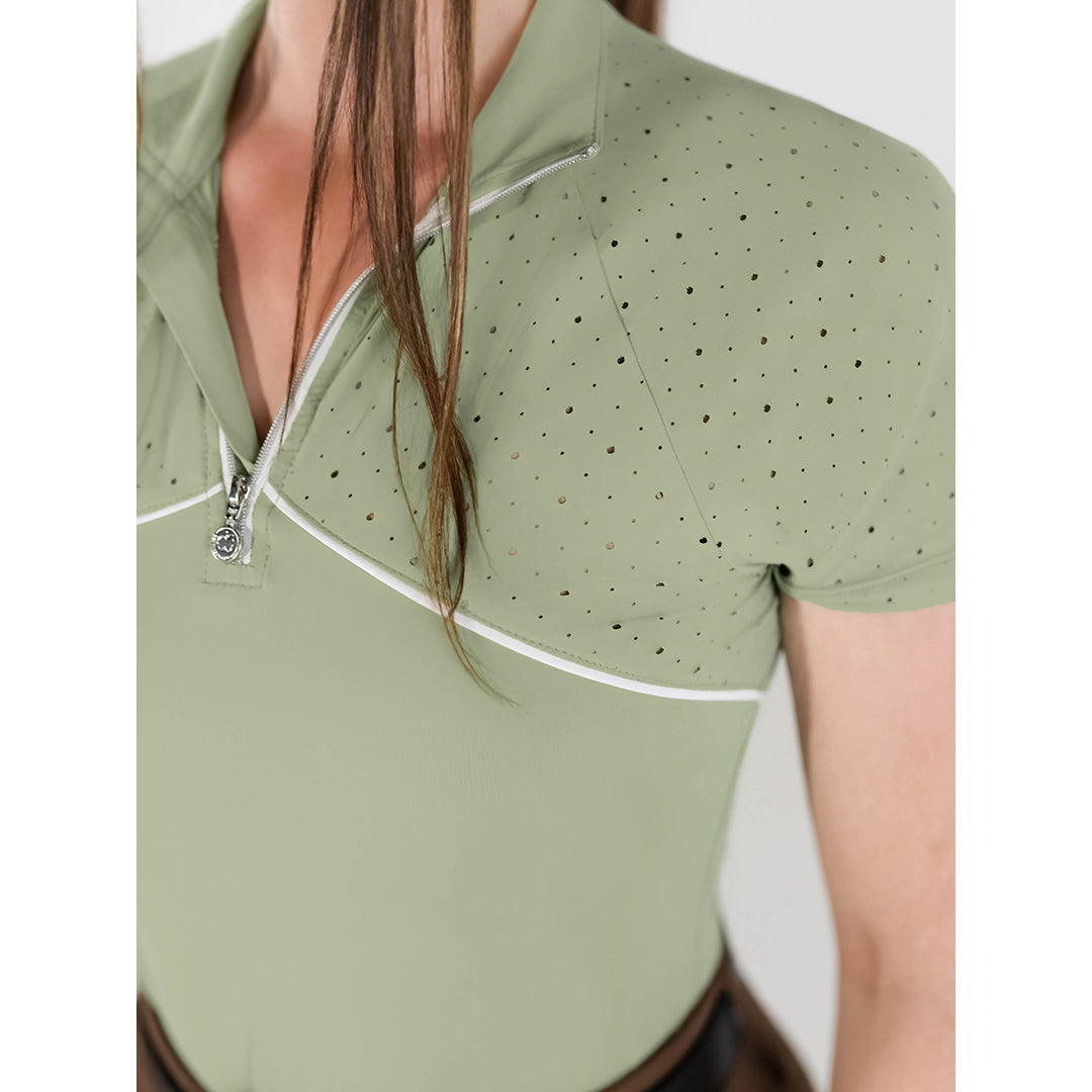 Dapplebay Lady 1/4 Zip Aircut SS Riding Top-Sage