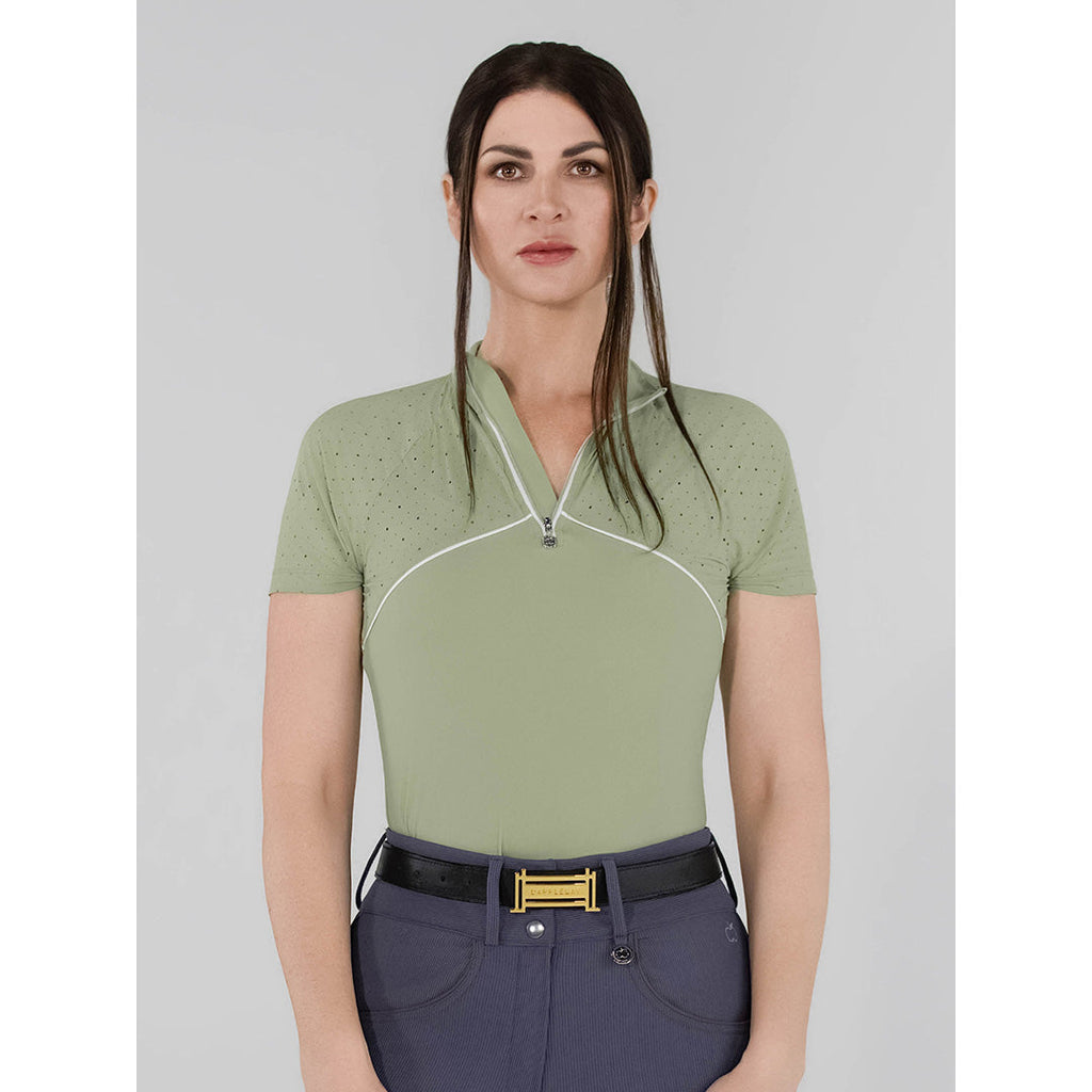 Dapplebay Lady 1/4 Zip Aircut SS Riding Top-Sage
