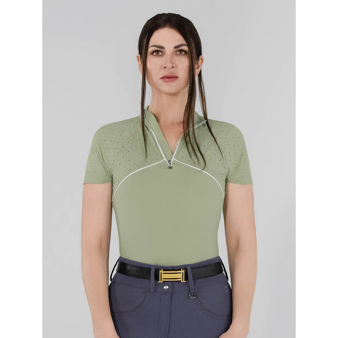 Dapplebay Lady 1/4 Zip Aircut SS Riding Top-Sage