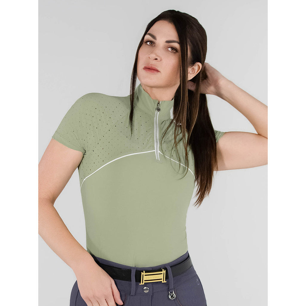 Dapplebay Lady 1/4 Zip Aircut SS Riding Top-Sage