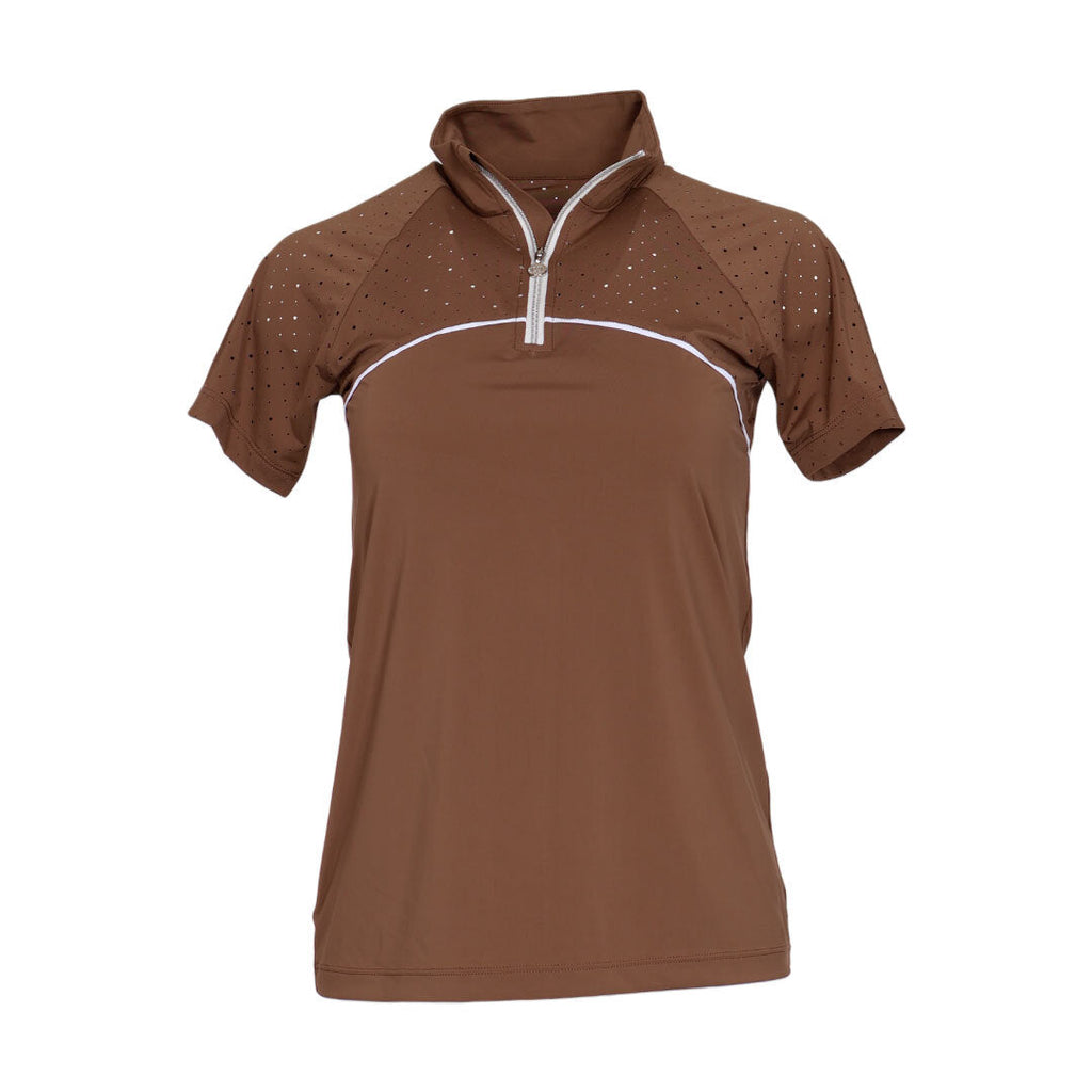 Dapplebay Lady 1/4 Zip Aircut SS Riding Top-Chestnut