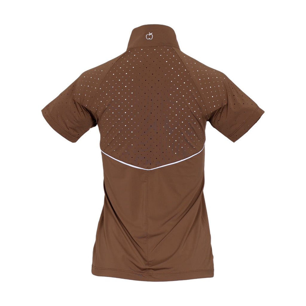 Dapplebay Lady 1/4 Zip Aircut SS Riding Top-Chestnut