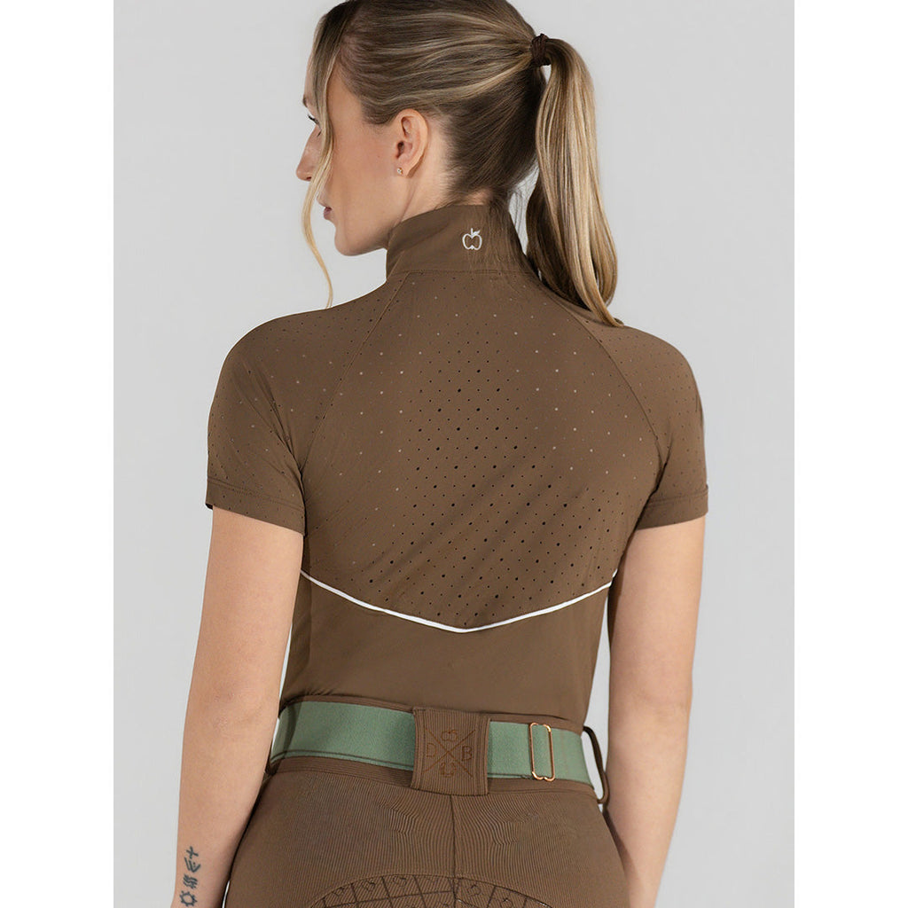 Dapplebay Lady 1/4 Zip Aircut SS Riding Top-Chestnut