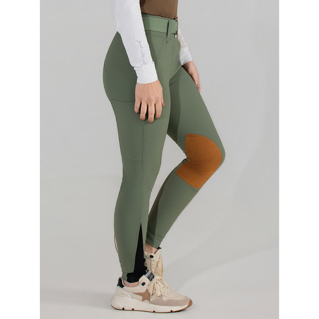 Dapplebay Sport Suede Knee Patch Breeches-Rosemary