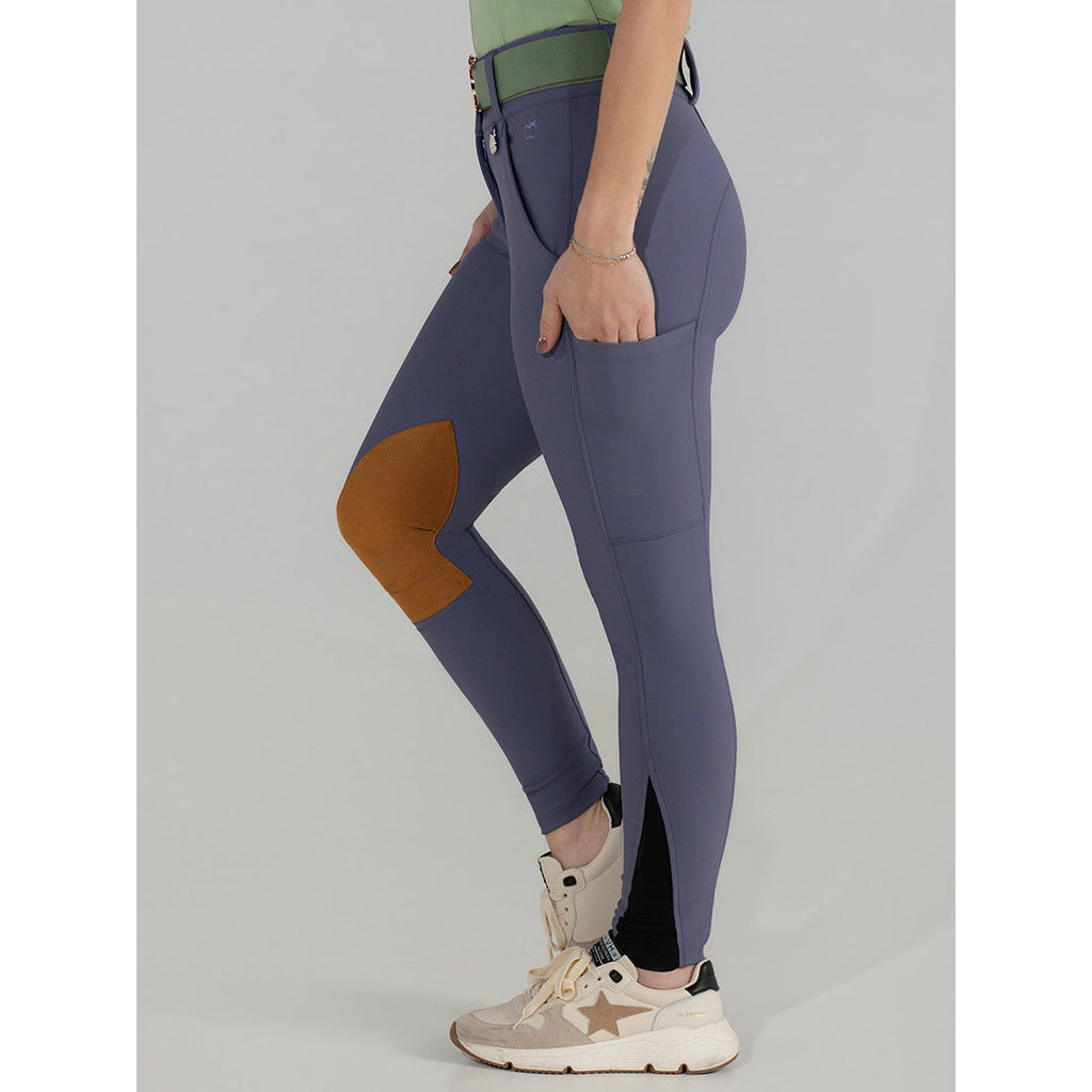 Dapplebay Sport Suede Knee Patch Breeches-Purple Dusk