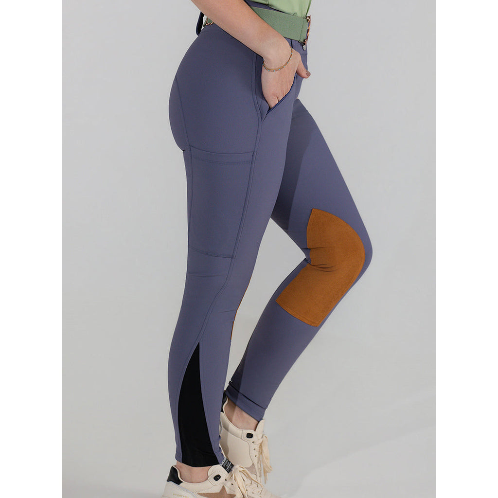 Dapplebay Sport Suede Knee Patch Breeches-Purple Dusk