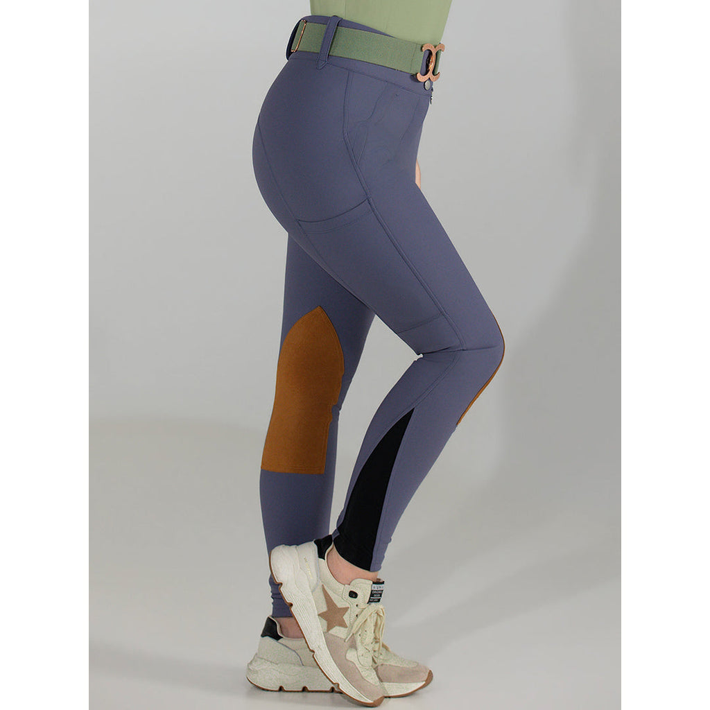 Dapplebay Sport Suede Knee Patch Breeches-Purple Dusk