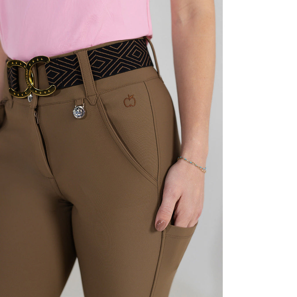 Dapplebay Sport Suede Knee Patch Breeches-Chestnut