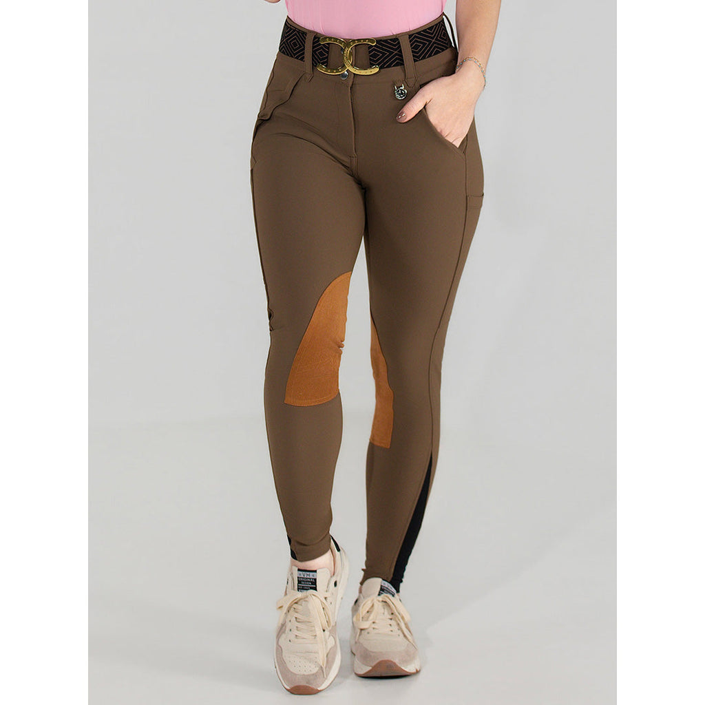 Dapplebay Sport Suede Knee Patch Breeches-Chestnut