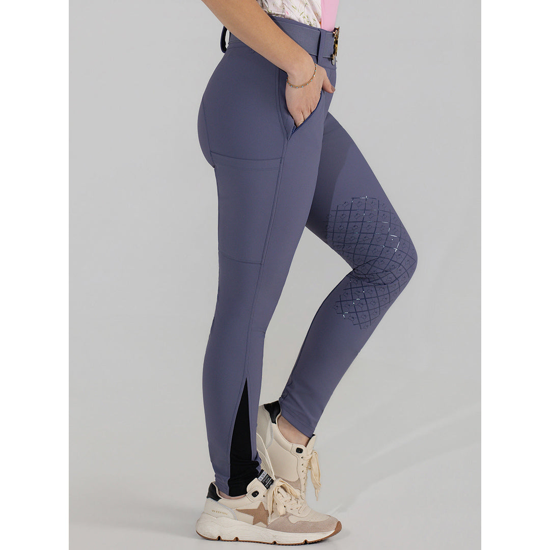 Dapplebay Sport Silicone Knee Patch Breeches-Purple Dusk
