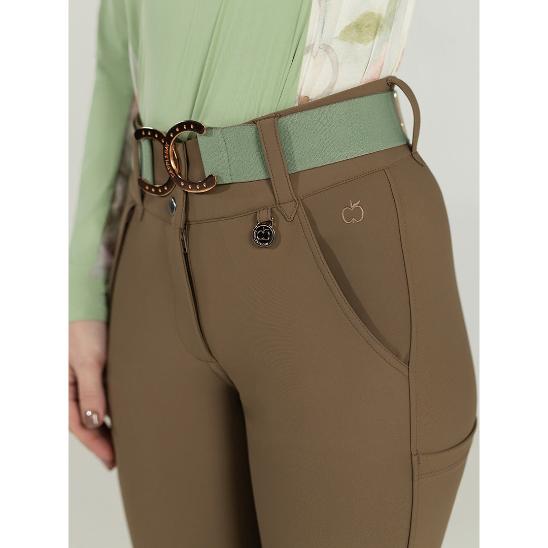 Dapplebay Sport Silicone Knee Patch Breeches-Chestnut