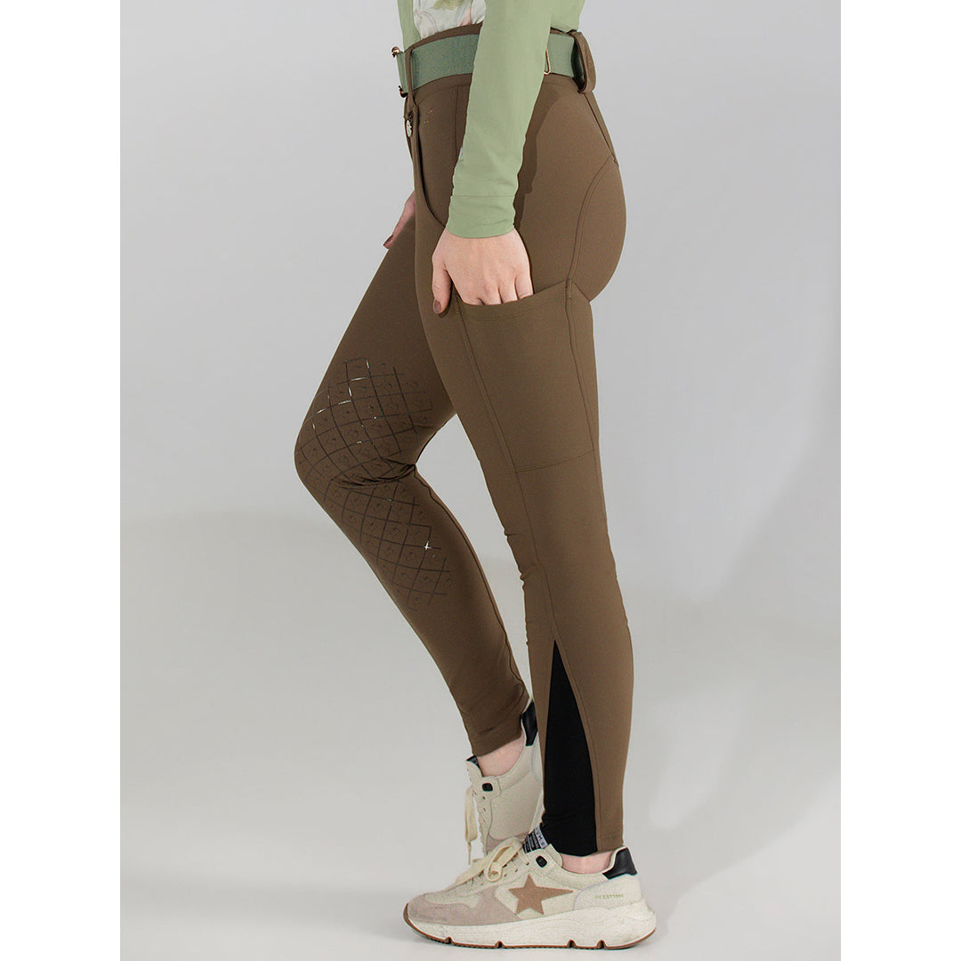 Dapplebay Sport Silicone Knee Patch Breeches-Chestnut