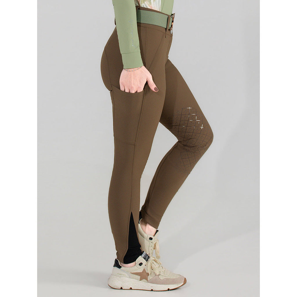 Dapplebay Sport Silicone Knee Patch Breeches-Chestnut