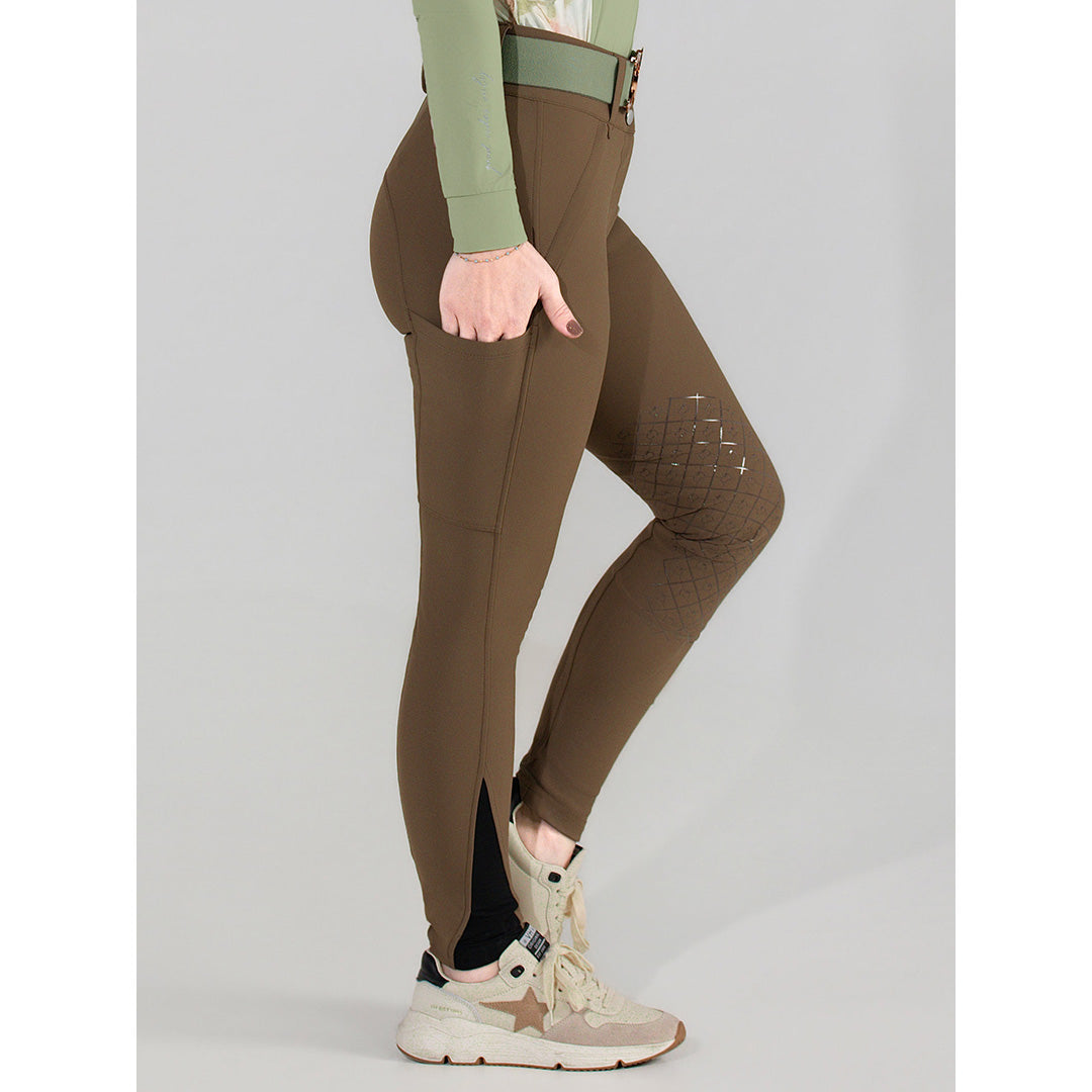 Dapplebay Sport Silicone Knee Patch Breeches-Chestnut