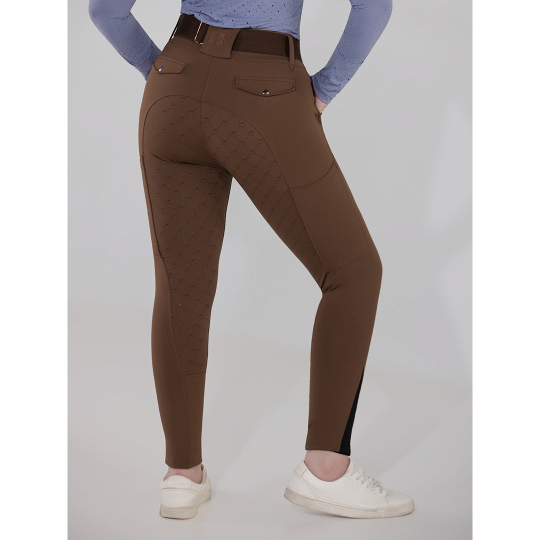 Dapplebay Hybrid Silicone Full Seat Breeches-Chestnut