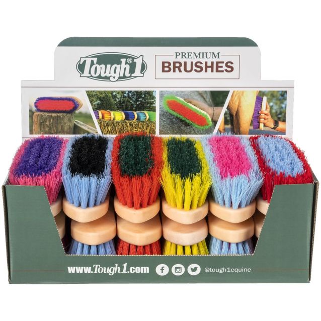 TOUGH1 ASSORTED MEDIUM BRISTLE BRUSH - (DIFFERENT COLORS)