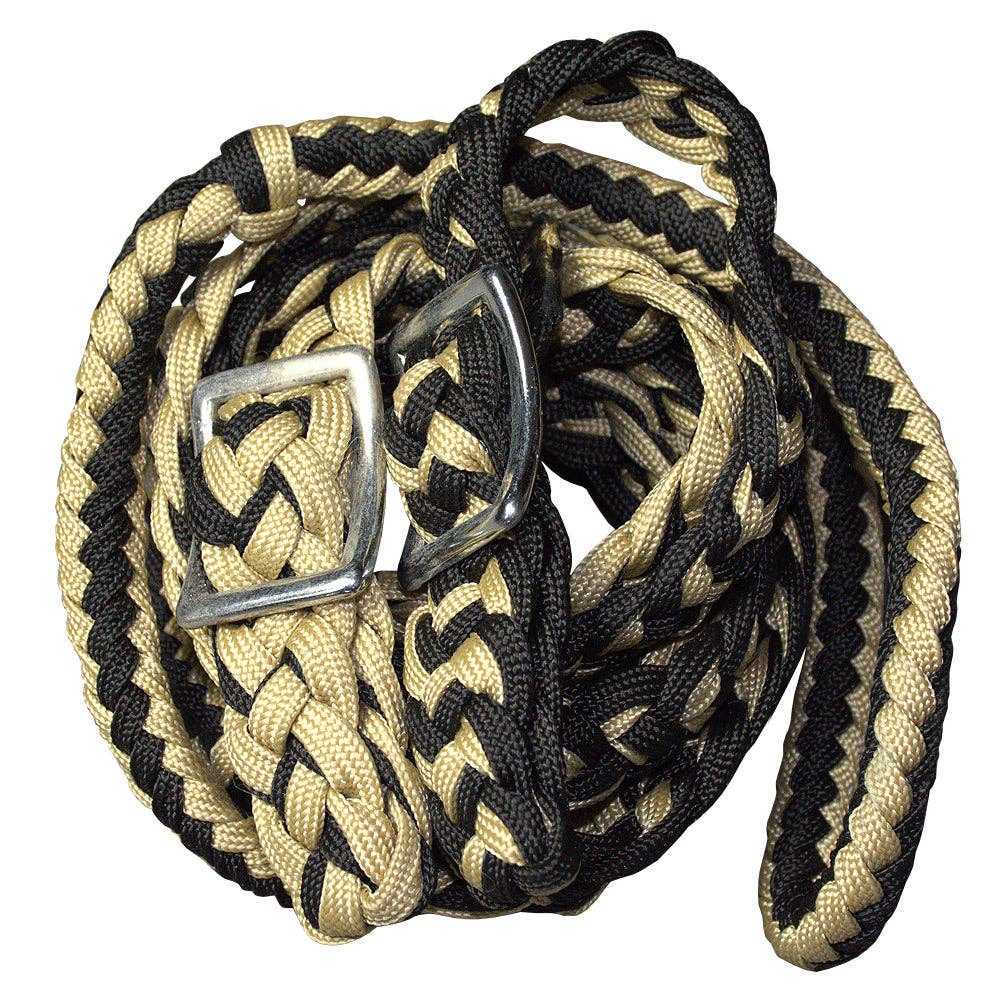 1" 8Ft Braided Poly Barrel Rein Horse Racing Flat Grip Knots
