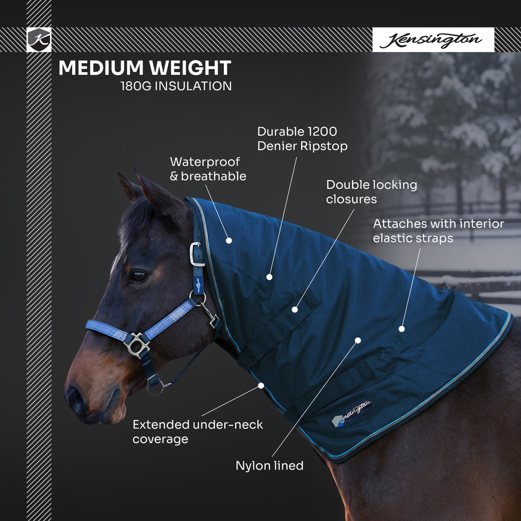 New 1200D Horse 180G Medium Weight Winter Neck Warmer - Waterproof & Breathable