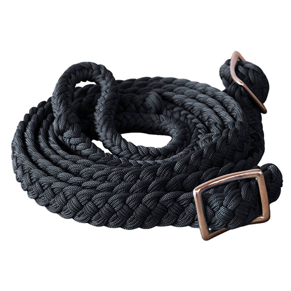 1" 8Ft Braided Poly Barrel Rein Horse Racing Flat Grip Knots