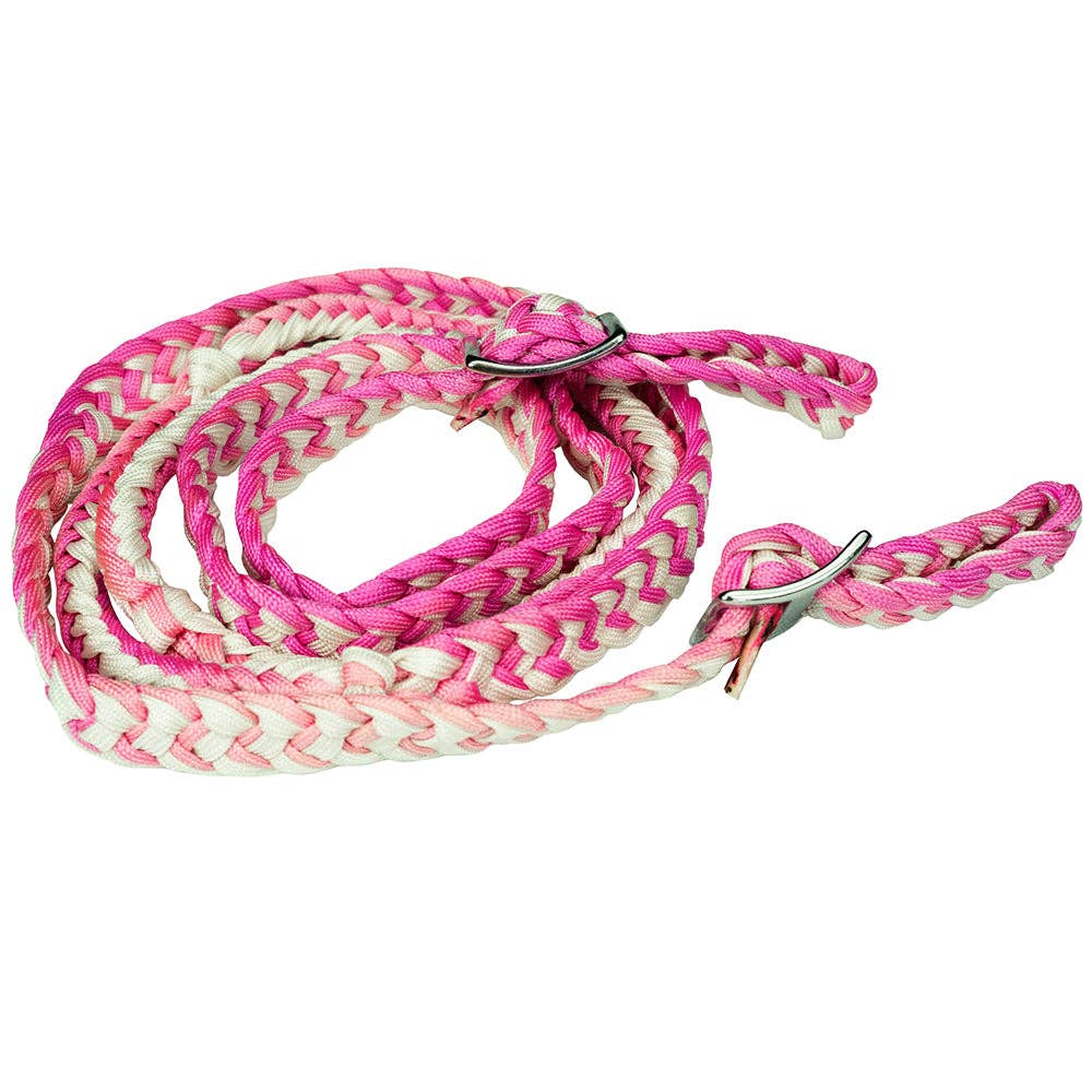 1" 8Ft Braided Poly Barrel Rein Horse Racing Flat Grip Knots