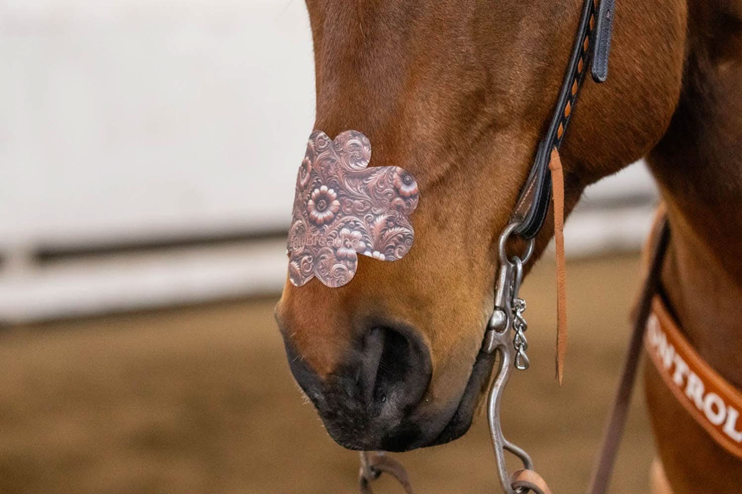 EquiBreathe™ Equine Nasal Patch - Tooled Leather
