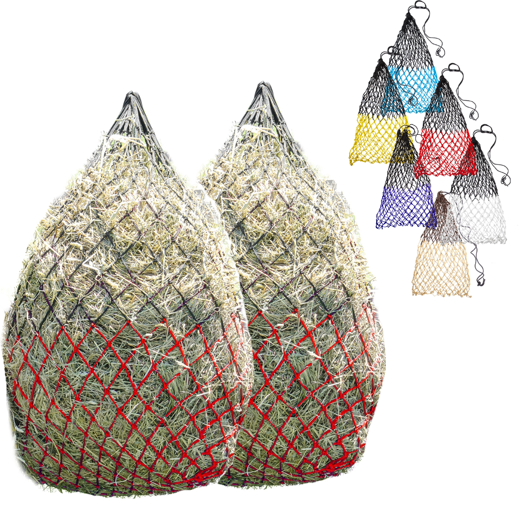Derby Originals 42” Superior Slow Feed Soft Mesh Hanging Hay Net for Horses - Set of 2
