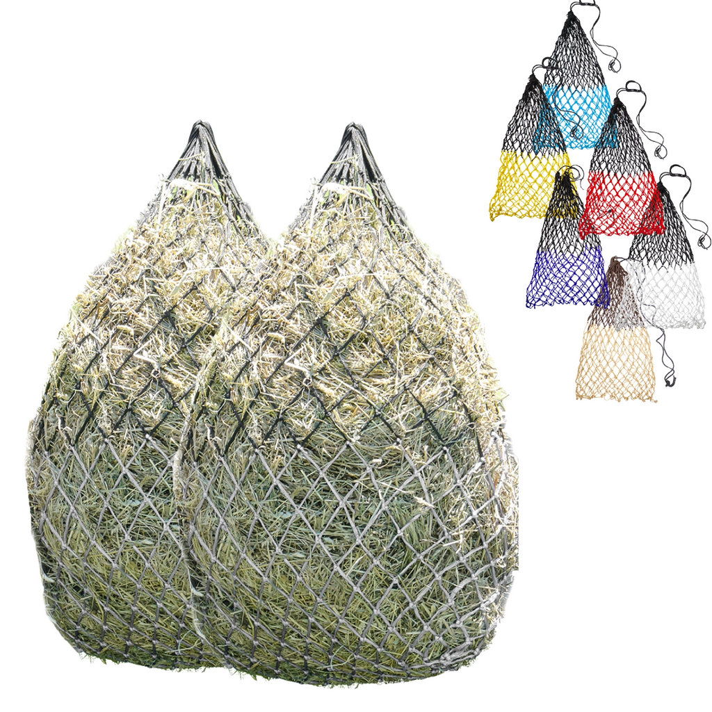 Derby Originals 42” Superior Slow Feed Soft Mesh Hanging Hay Net for Horses - Set of 2