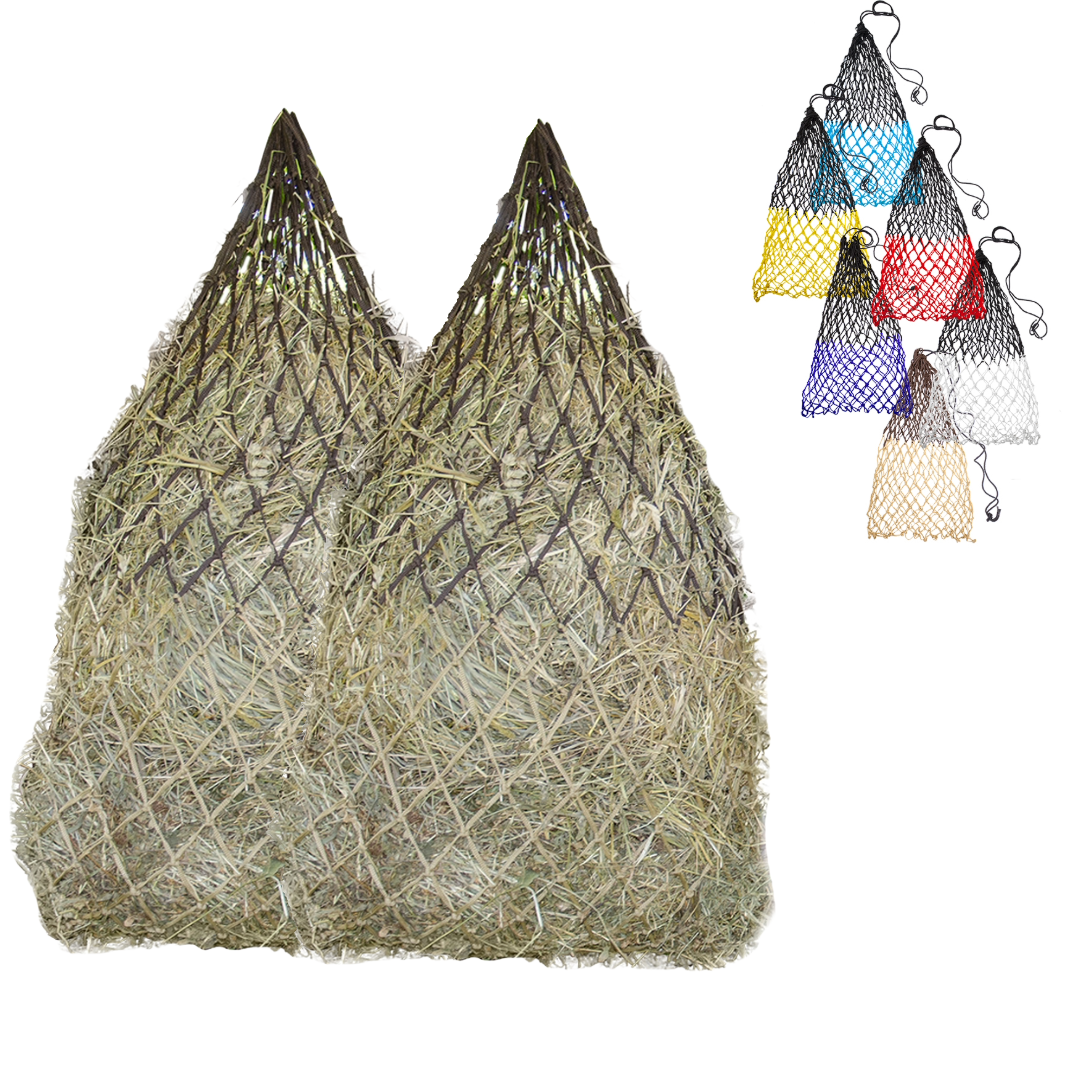 Derby Originals 42” Superior Slow Feed Soft Mesh Hanging Hay Net for Horses - Set of 2