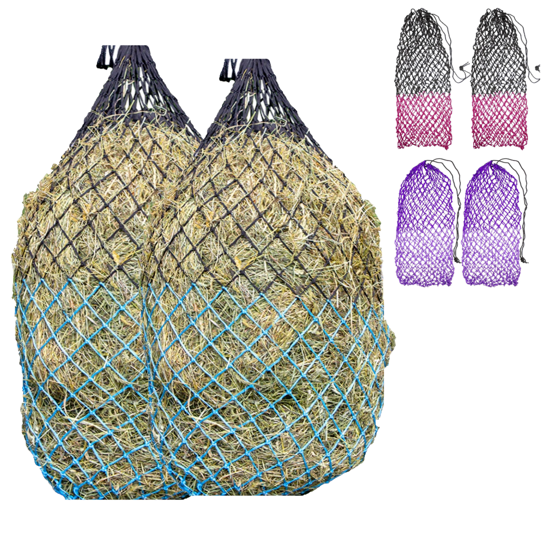 Derby Originals Set of 2 Superior Slow Feed 56" Soft Mesh Hanging Hay Net for Horses