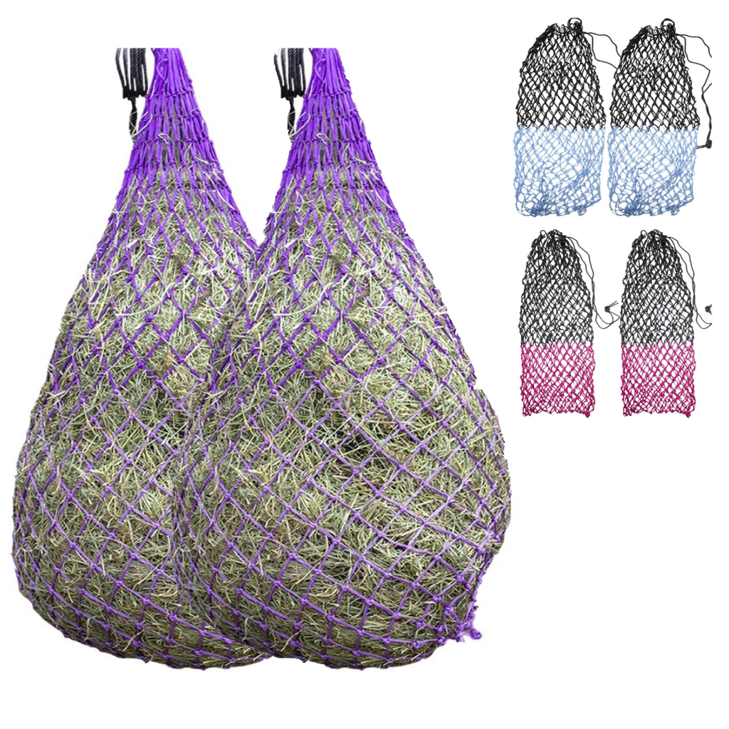 Derby Originals Set of 2 Superior Slow Feed 56" Soft Mesh Hanging Hay Net for Horses