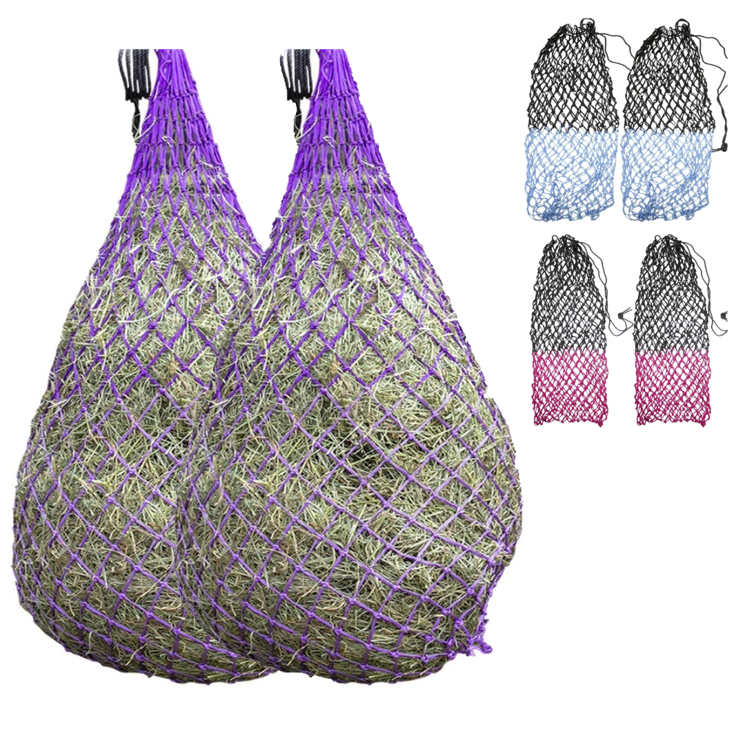 Derby Originals Set of 2 Superior Slow Feed 56" Soft Mesh Hanging Hay Net for Horses