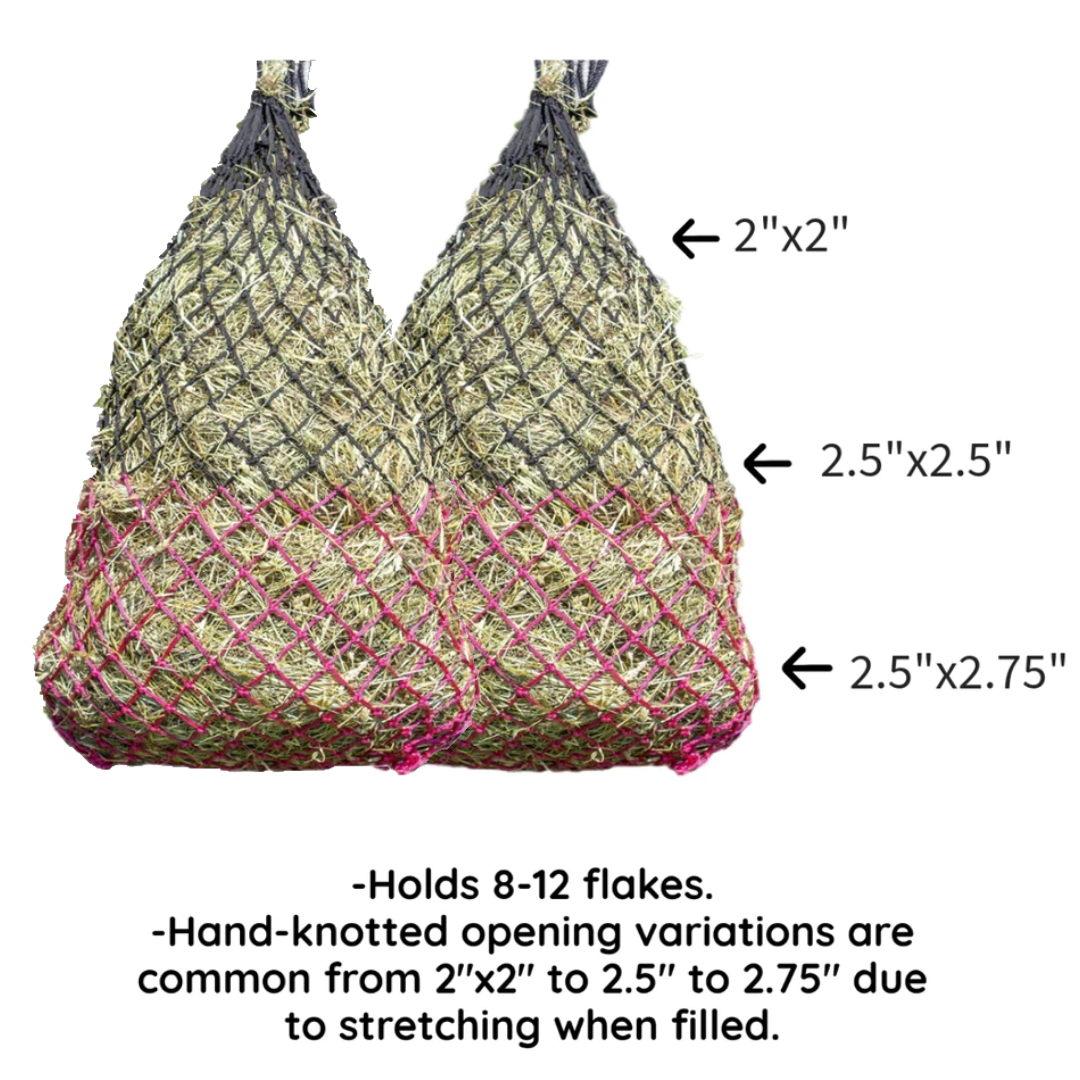 Derby Originals Set of 2 Superior Slow Feed 56" Soft Mesh Hanging Hay Net for Horses