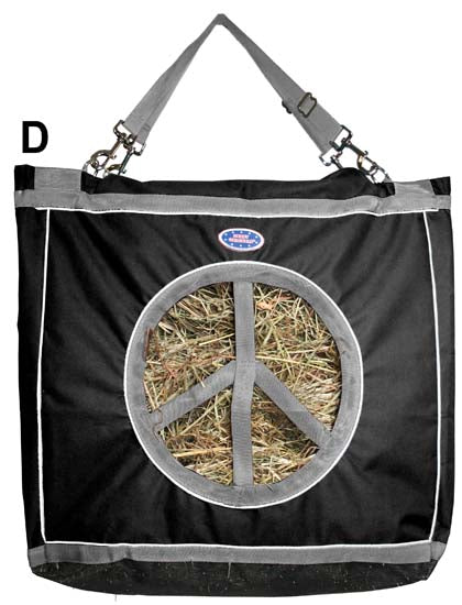 Derby Originals Top Load Peace Sign Hanging Horse Hay Bag with 13" Diameter Opening with 6 Month Warranty