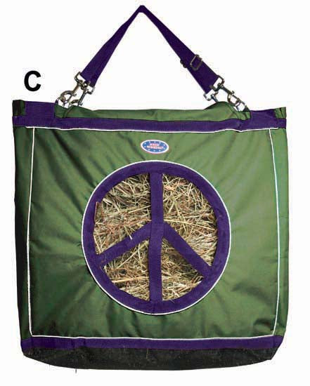 Derby Originals Top Load Peace Sign Hanging Horse Hay Bag with 13" Diameter Opening with 6 Month Warranty