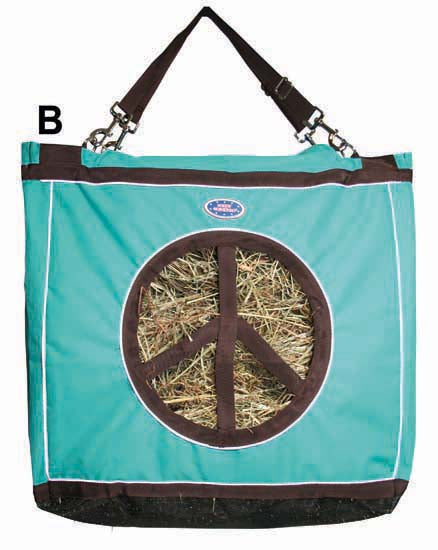 Derby Originals Top Load Peace Sign Hanging Horse Hay Bag with 13" Diameter Opening with 6 Month Warranty