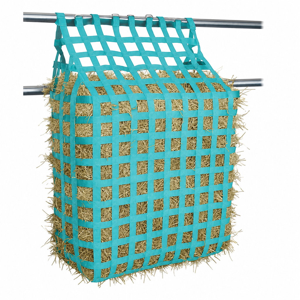 Tahoe Web Gate Slow Feed Hay Feeder – 2" Openings, Easy-Fill, Quick Strap Mounting, Holds 5–6 Flakes, Durable & Dust-Draining with Super Tough Bottom®