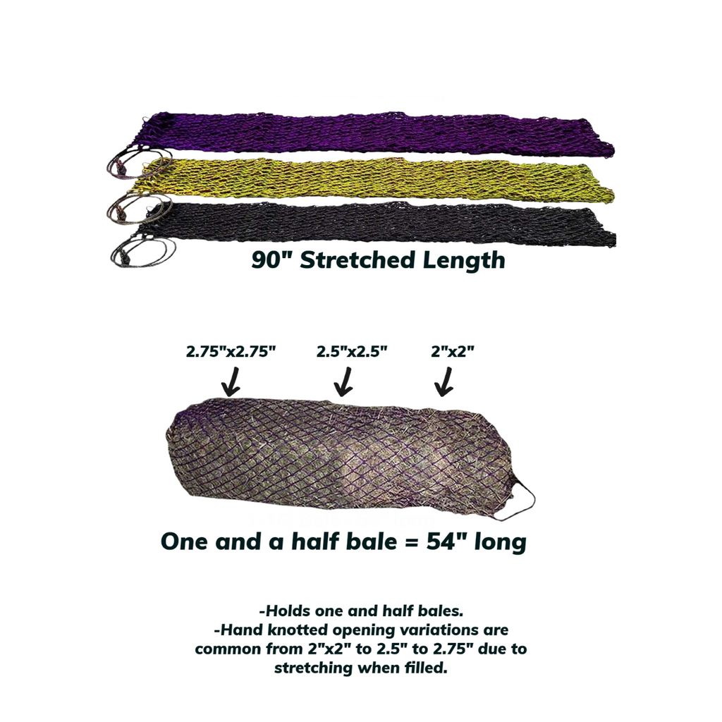 Derby Originals 90” Giant Slow Feed Hanging Hay Net for Horses