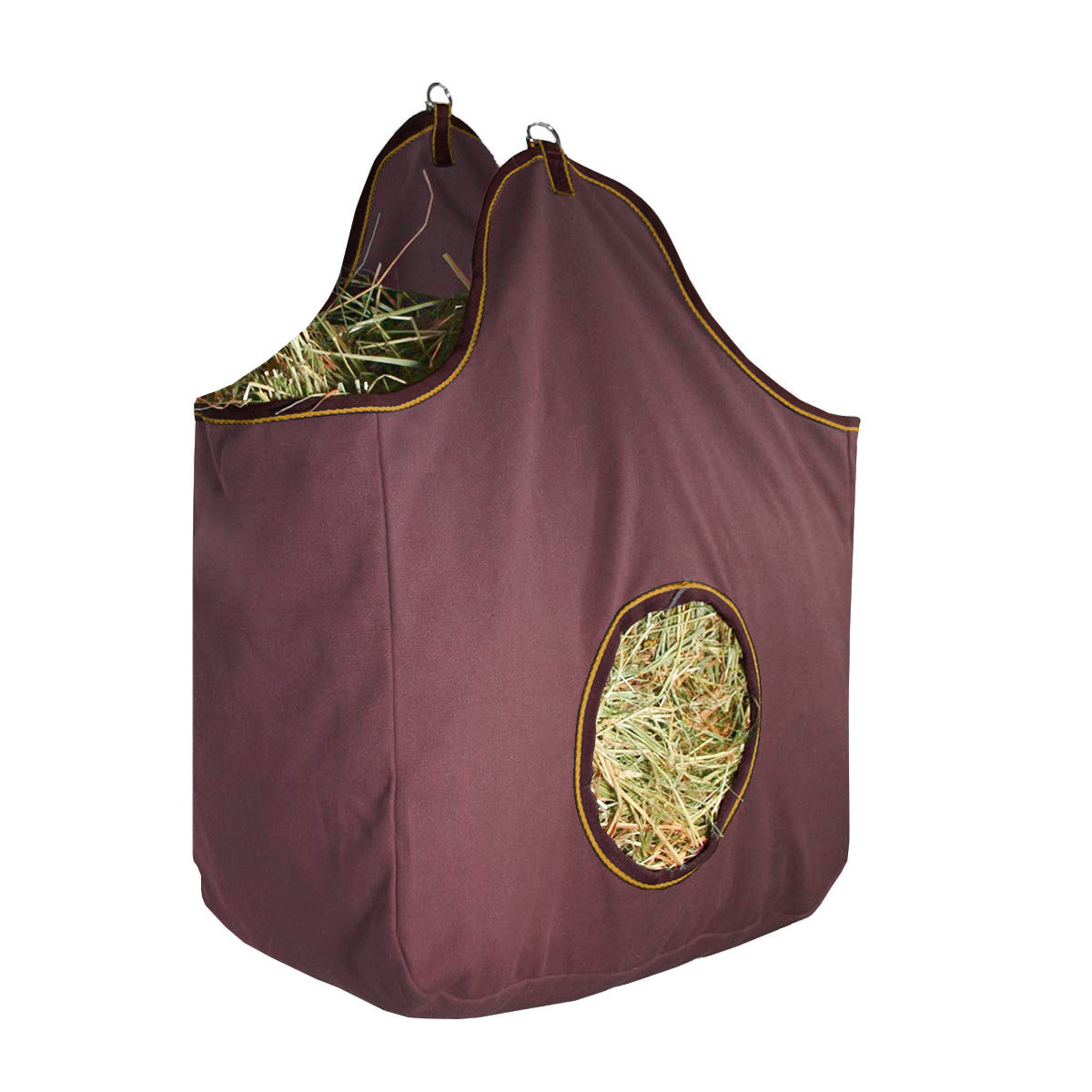 Derby Originals Large 24 OZ Canvas Horse Hay Bag  2 Sided Combo Design X Wide Gusset and 6 Month Warranty