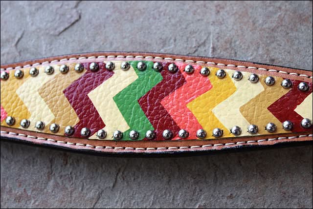 Hilason Western Horse Breast Collar American Leather Aztec Hand Paint