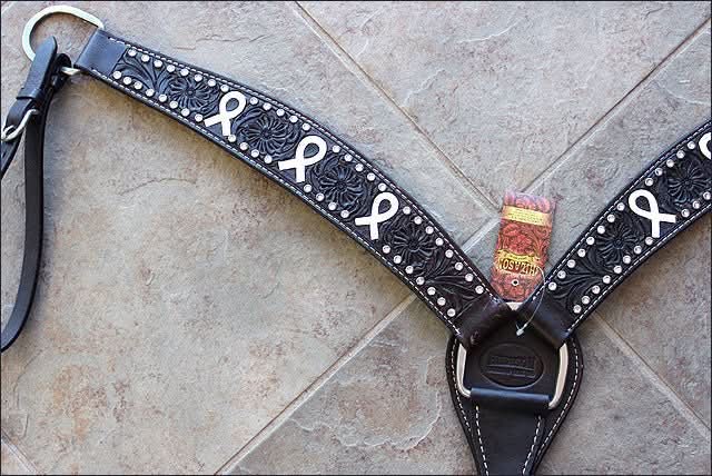 Hilason Western Horse Headstall & Breast Collar American Leather Black