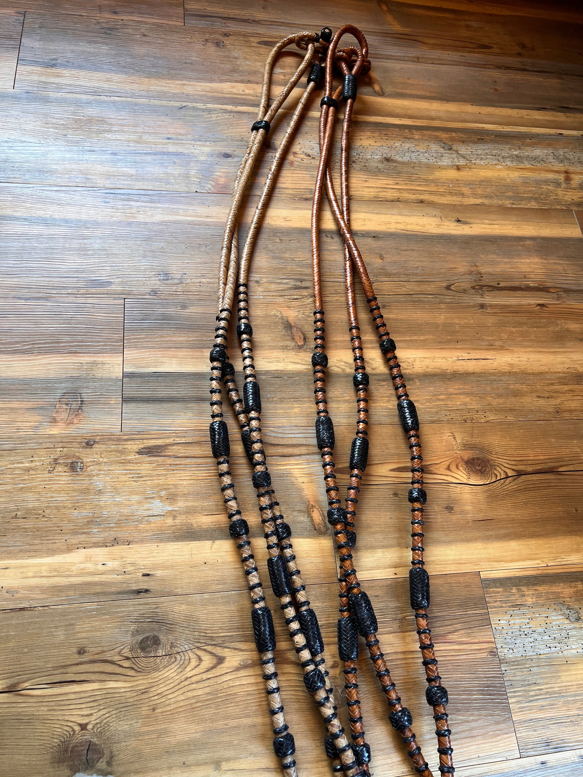 Romal Reins with Black Rawhide