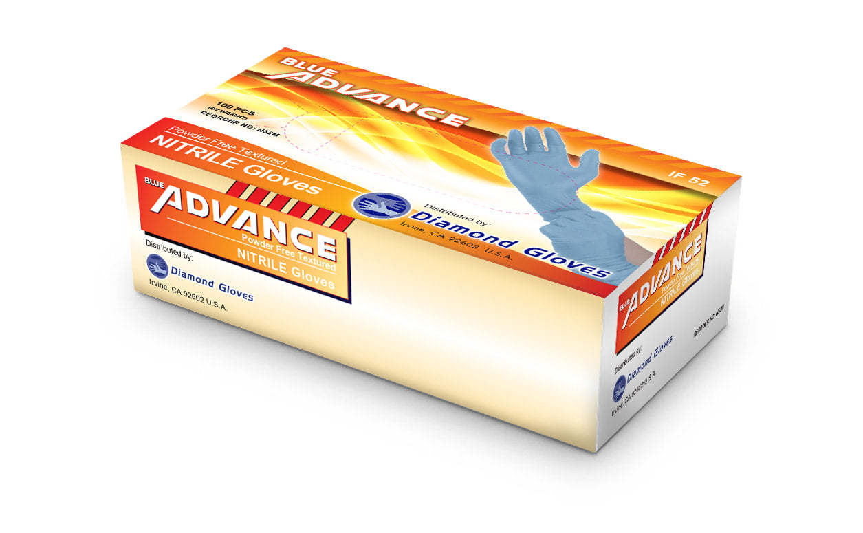 ADVANCE Blue Nitrile Gloves - Exam Grade, Powder Free (5 Mil), 1,000 Gloves - BOGO 20% OFF