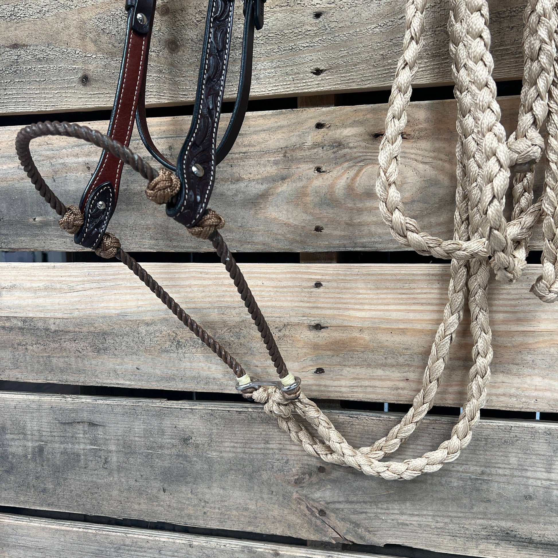 Dark Oil Floral V-Brow Tan Loping Hackamore